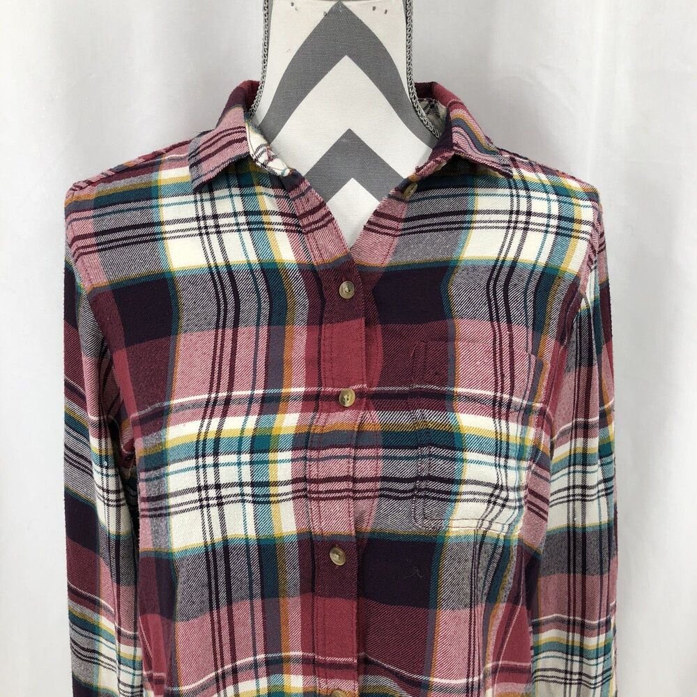 American Eagle Ahh-Mazingly Soft Button Up Boyfriend Plaid Flannel Shirt Small